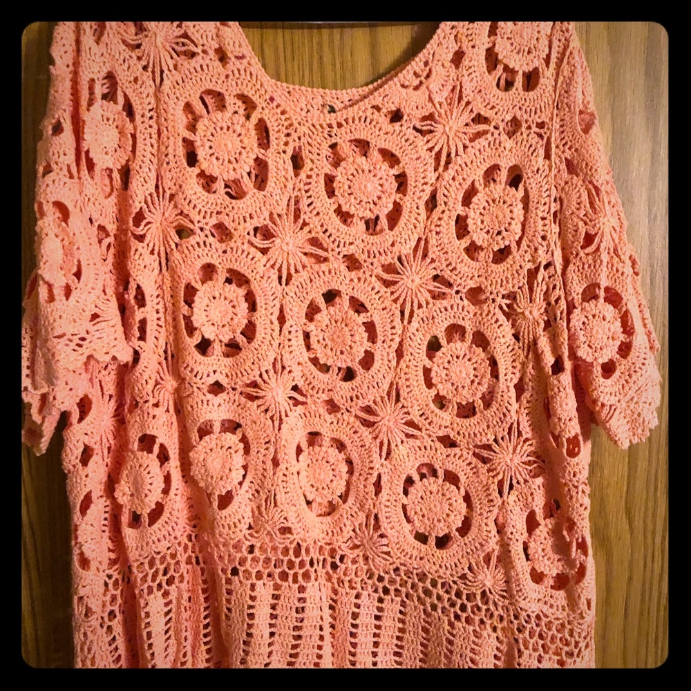 Vibrant peach sweater that screams spring!